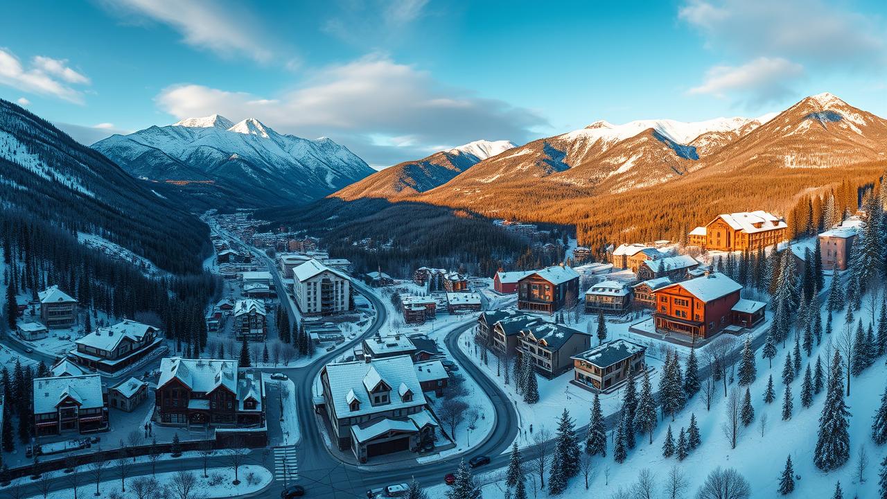 Telluride Colorado mountain landscape with luxury homes